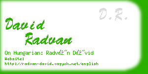 david radvan business card